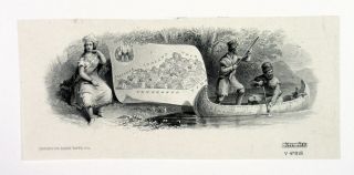 Abn Proof Vignette " Arm Of Kentucky " 1860 - 80 Intaglio Cu Black Abnc Au
