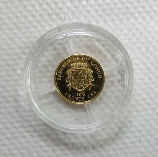 2016 Republique Du Congo 100 Francs Kaiser Wilhelm II 1/2 g.  999 Gold 3