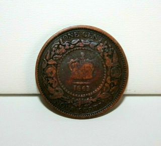 1864 Nova Scotia Large One Cent Coin KM 8.  2 2