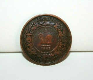 1864 Nova Scotia Large One Cent Coin KM 8.  2 4