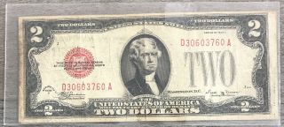 Series 1928 E $2 Two Dollar Legal Tender Note Fr - 1506 V14