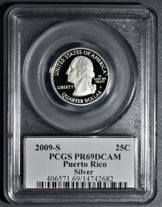 2009 - S Silver Proof Puerto Rico Quarter,  Pcgs Pr69dcam Lo52