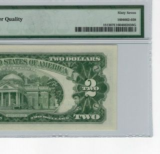LOW SERIAL Fr 1513 1963 $2 UNITED STATES NOTE PMG Graded 67 GEM UNC EPQ 6