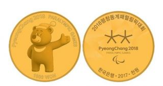 Korea Pyeongchang 2018 Paralympic Winter Commemorative Coin 1000 Won Proof