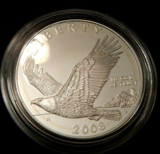 2008 Usa Proof Silver Dollar,  Bald Eagle In Flight & Seal Of The Usa