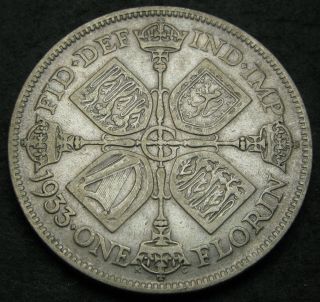 Great Britain 1 Florin (two Shillings) 1933 - Silver - George V.  - F/vf - 2802