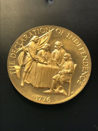 The Declaration Of Independence 1776 24k Gold Ep Bronze Longines Coin Medal