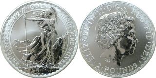 2002 Great Britain Silver 2 Pounds Britannia Uncirculated