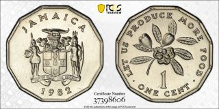 1982 Jamaica Fao Cent Pcgs Sp65 - Extremely Rare Kings Norton Proof