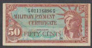 Us Mpc 50 Cents Note Series 591 Vf