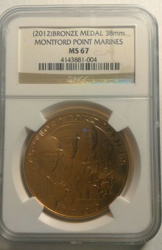 Ngc Certified Medal 38mm Montford Point Marines Ms67