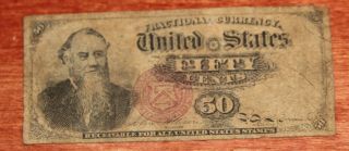 Fr.  1376 50¢ Fifty Cents Fourth Issue U.  S.  Fractional Currency Stanton Note