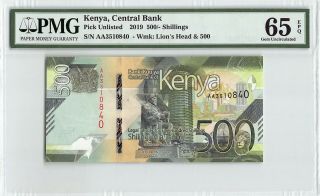 Kenya 2019 Pmg Gem Unc 65 Epq 500/ - Shillings