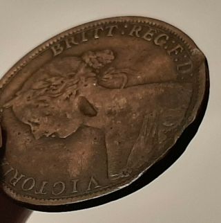 1861 Nova Scotia One Cent Coin - Queen Victoria 