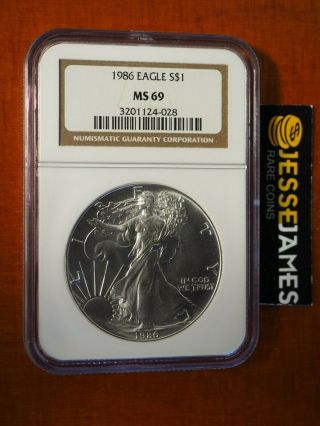 1994 $1 American Silver Eagle Ngc Ms69 Classic Brown Label Semi Key Date