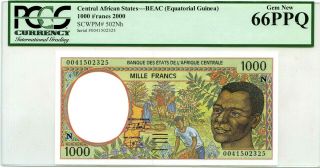 Equatorial Guinea 1000 Francs 2000 Pick 502 Nf Lucky Money Value $144