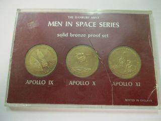 Men In Space Series 1st Edition Bronze Proof Set Danbury Coins Mercury 1961