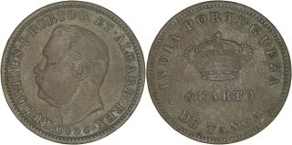 India: 1/4 Tanga Bronze 1884 Vf