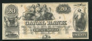 1800’s $20 Canal Bank Of Orleans,  La Obsolete Remainder Uncirculated