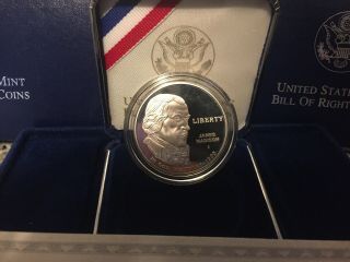 1993 BILL OF RIGHTS COMM 90 SILVER DOLLARS Coin Box, 2