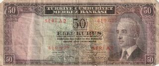 Turkey 50 Kurus Banknote Nd (l.  1930) P.  133 Good