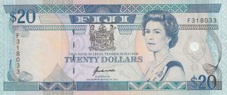 Fiji 20 Dollars Banknote Nd (1992) P.  95a Good Very Fine