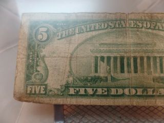 1929 $5 Dollar Note City National Bank Of YORK,  YORK 5