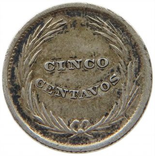 Salvador 5 Centavos 1892 C.  A.  M T78 475