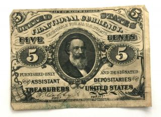 1963 5 Cents Fractional Currency Third Issue Civil War Banknote
