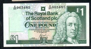 1 Pound From Scotland 2001 Unc