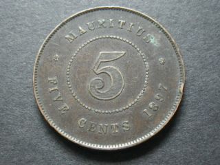 Mauritius 1897 5 Cents (vf)