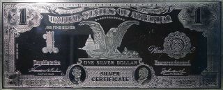 1899 One Dollar $1 Black Eagle One Troy Pound 12 Troy Ounce.  999 Silver Note