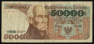 Poland (p153a) 50,  000 Zlotych 1989 F,