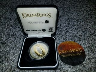 Zealand 1 Dollar Lord Of The Rings Motion Picture Silver Gilded Proof 2003