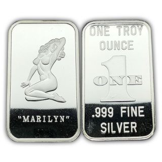 Marilyn Monroe Nude Proof Robert Westfall Proof 1 Oz.  999 Silver Art Bar (4453)