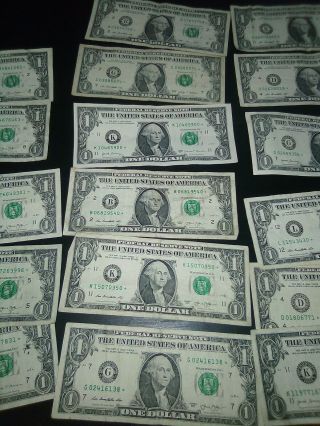 23 2009 - 2017 $1 One Dollar Bill - Star Notes 5