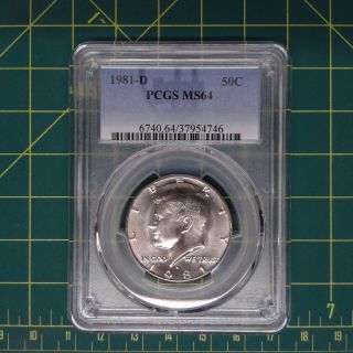 1981 - D 50c Kennedy Half Dollar,  Uncirculated,  Pcgs Ms64