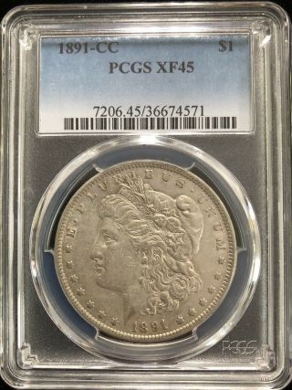1891 - Cc Morgan Silver Dollar Pcgs Xf45