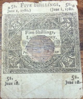 1780 Connecticut 5 Shillings Continental Currency