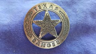 Sterling.  Silver Texas Ranger Badge