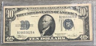 Series 1934 C $10 Ten Dollar Silver Certificate Note Fr - 1704 V44
