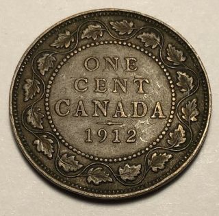 Canada 1912 Large One Cent Coin - King George V