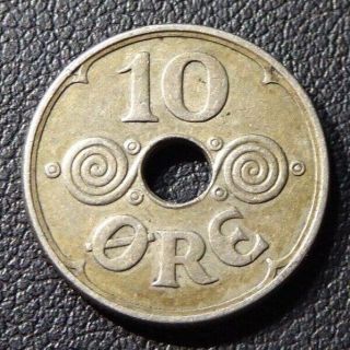 Denmark 10 Ore 1941 World Foreign High Value Coin Au