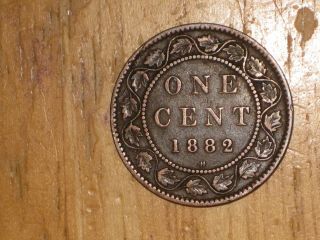Canada 1882 H Large Cent Coin Queen Victoria