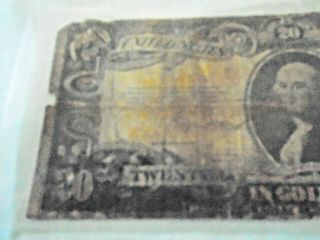 1922 Confederate States Of America $20 Dollar Bill - Payable in Gold Coin Bill 3