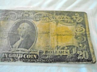 1922 Confederate States Of America $20 Dollar Bill - Payable in Gold Coin Bill 4