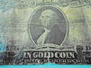 1922 Confederate States Of America $20 Dollar Bill - Payable in Gold Coin Bill 5