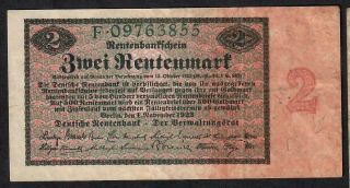 2 Rentenmark From Germany 1923