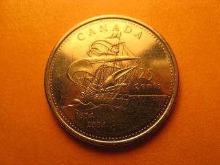 Canada 2004 Commemorative 400 Years Of 1st French Settlement 25 Cent Coin.
