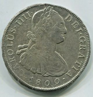 1800 Spanish Silver 8 Reales Colonial Dollar (skr919)